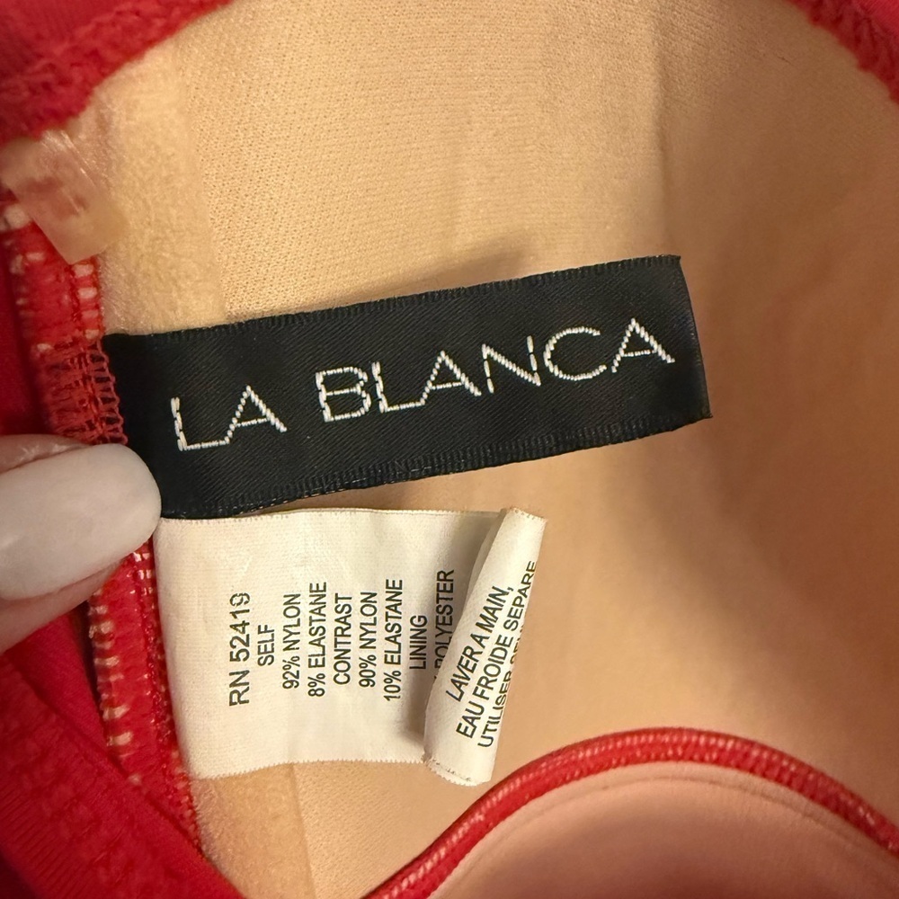 Red Ruched Tankini Top. - Picture 4 of 6